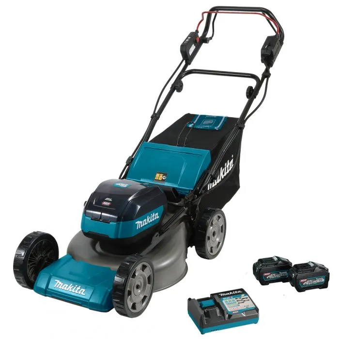 Makita LM001GT201 XGT 40V Max Grasmaaier 48cm met 2x5,0 Ah en Snellader in Doos